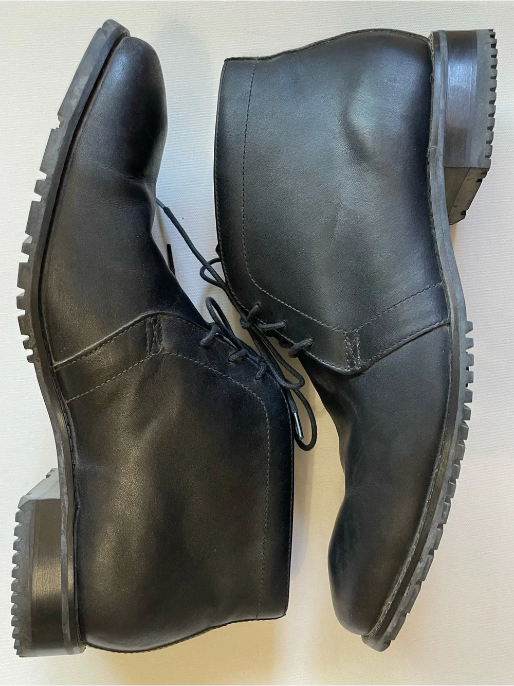 Cole Haan Men's Air Winslow Black Leather Lace-Up Chukka Boots